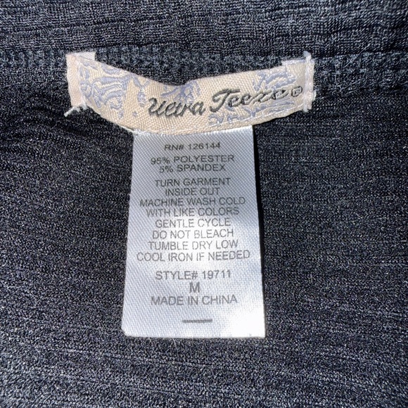 Ultra Teeze Black Ribbed Pencil Midi Skirt Gold Zipper SZ M - Picture 3 of 5